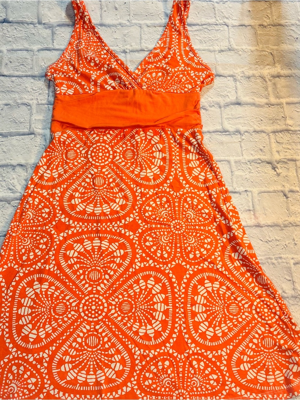 Patagonia Women’s Margot Orange Patterned 95% Organic Cotton Dress XS